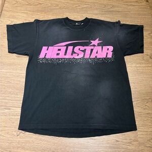 Hellstar Black and Pink Rhinestone Tee